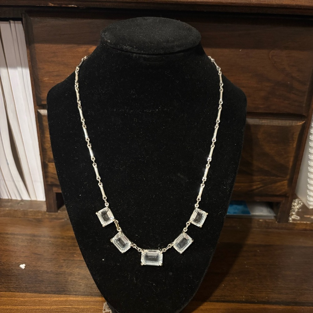 Swarovski  Silver Necklace with Clear Stones